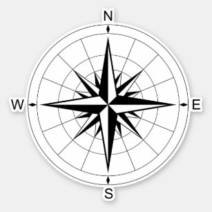 Sticker Chroniques de la luxure : Retro Compass Rose Voyag