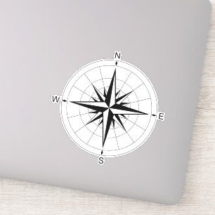 Sticker Chroniques de la luxure : Retro Compass Rose Voyag
