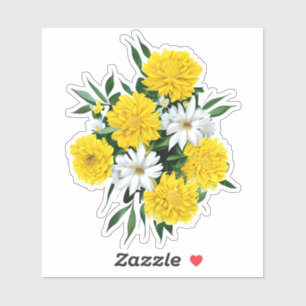 Sticker Chrysanthèmes et marguerites jaunes