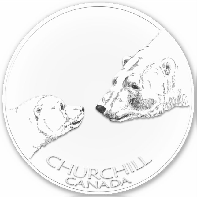Sticker Churchill Polar Bear Décrets d'art (Devant)
