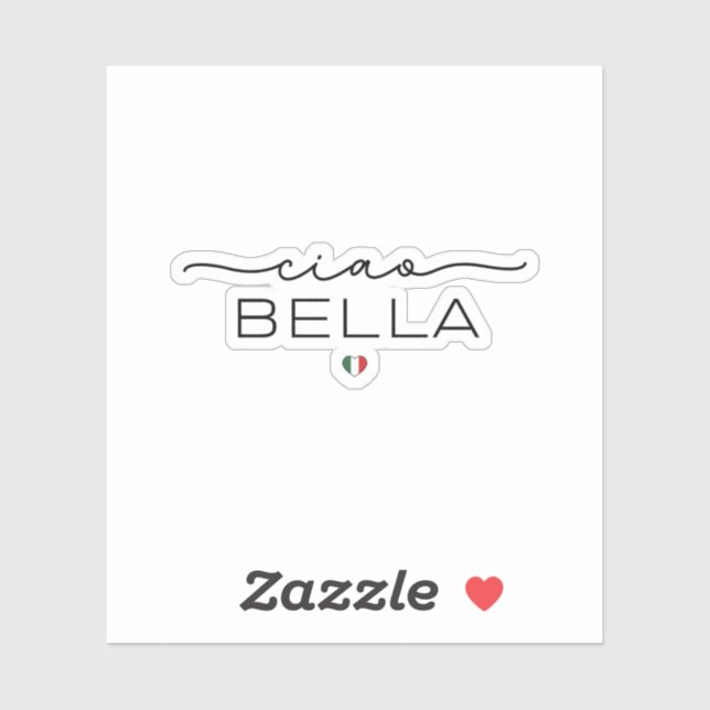 Sticker Ciao Bella - Typographie au coeur italien (Feuille)