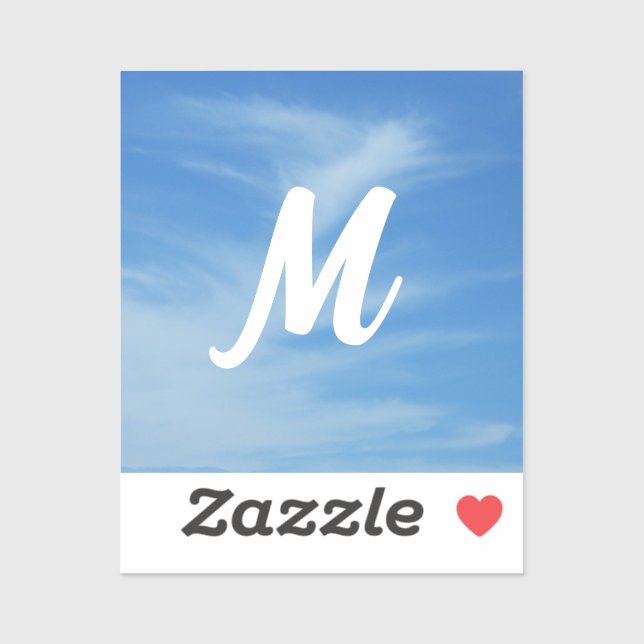 Sticker Ciel bleu avec nuages blancs Abstrait Nature Photo (Feuille)