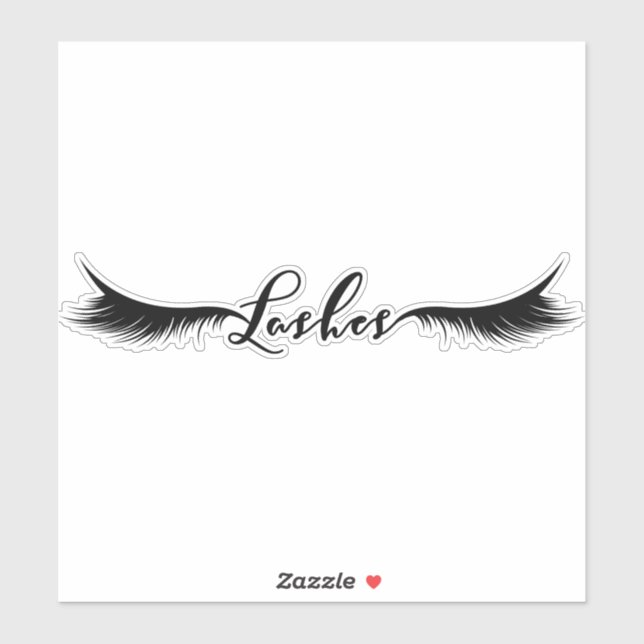 Sticker Cils Franges Sourcils Maquillage Yeux Logo Type (Feuille)