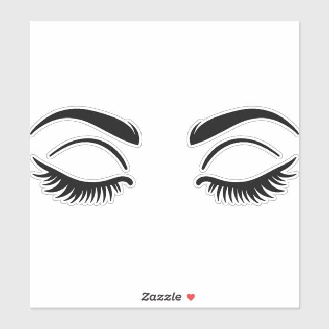 Sticker Cils Noir Beauté des Cils (Feuille)