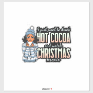 Sticker Cinéma de Noël & Chocolat chaud Sista noire