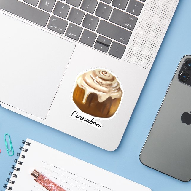 Sticker Cinnabon (Ordinateur portable avec iPhone)