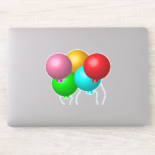 Sticker Cinq ballons d'anniversaire