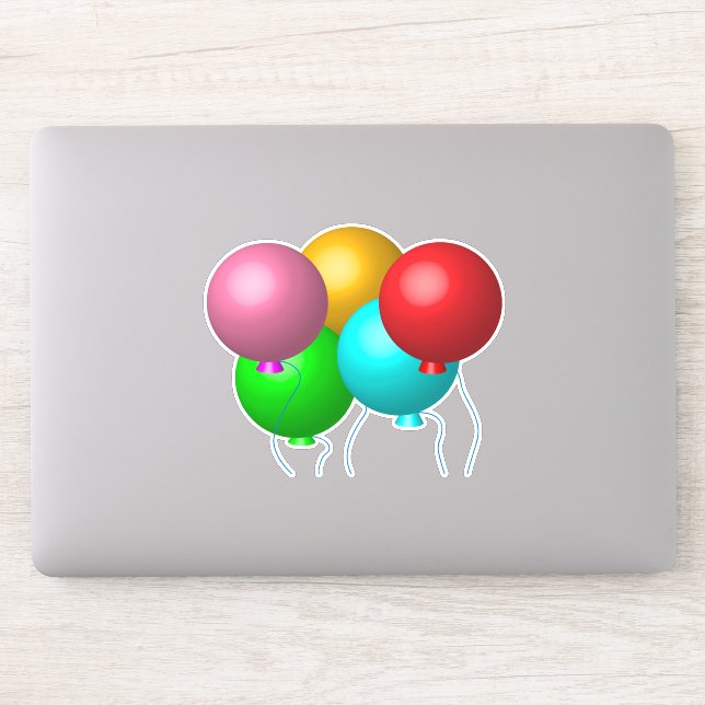 Sticker Cinq ballons d'anniversaire (Ordinateur)