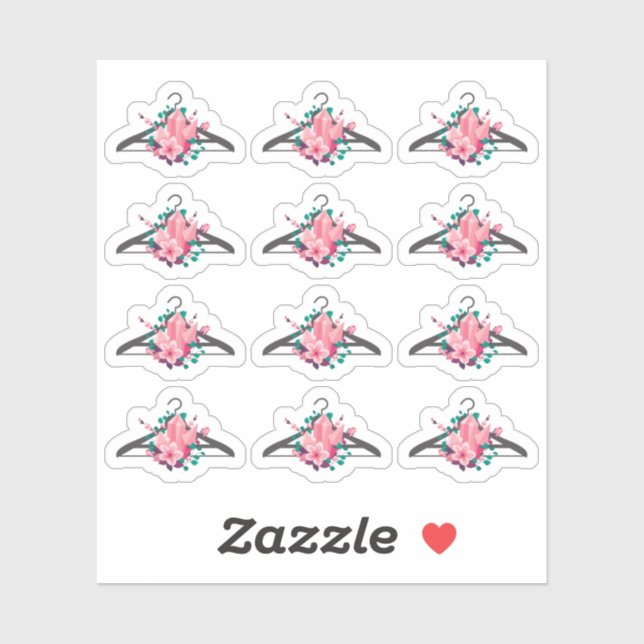 Sticker Cintre de mode pour vêtements à cristaux floraux b (Feuille)