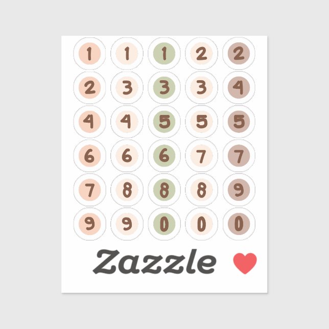 Sticker Circle numbers (Feuille)
