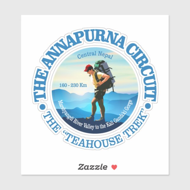 Sticker Circuit d'Annapurna (Hiker C) (Feuille)
