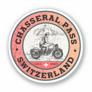 Sticker Circuit de Chasseral dans les Alpes suisses à moto