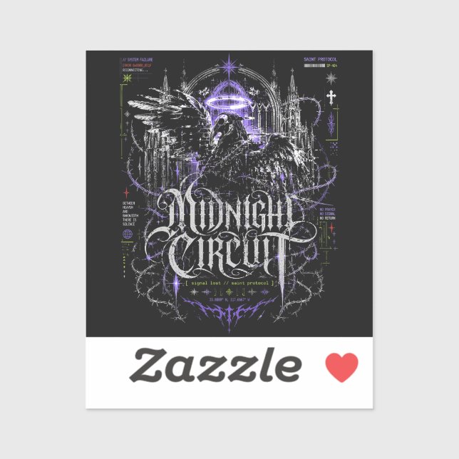 Sticker Circuit Minuit Gothique Cyberpunk Graphique (Feuille)