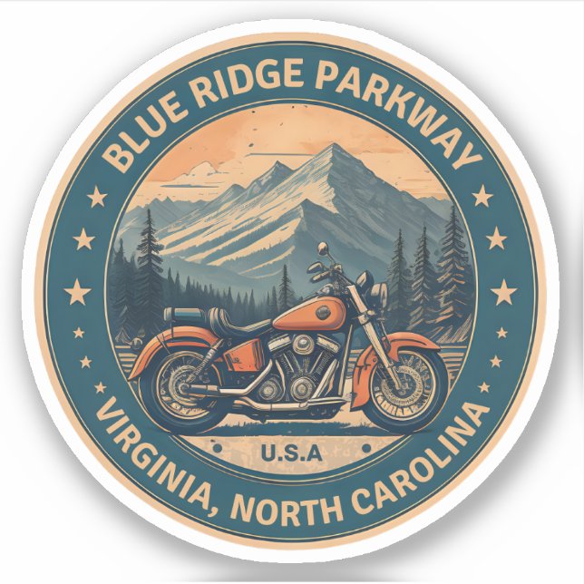 Sticker Circuit moto Blue Ridge Parkway Scenic Byway (Devant)