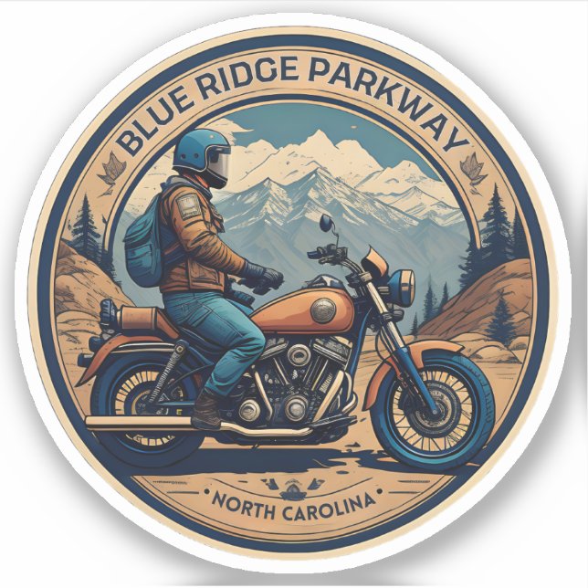Sticker Circuit moto Blue Ridge Parkway Scenic Byway (Devant)