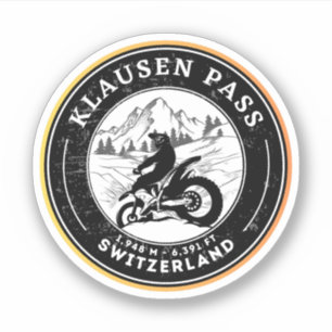 Sticker Circuit moto dans les Alpes suisses du col de Klau