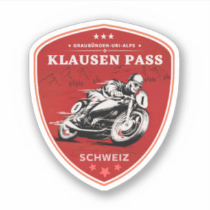 Sticker Circuit moto dans les Alpes suisses du col de Klau