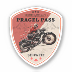 Sticker Circuit moto dans les Alpes suisses par le col de