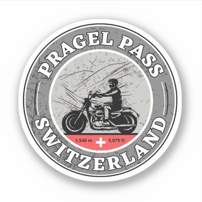 Sticker Circuit moto dans les Alpes suisses par le col de  (Devant)