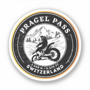 Sticker Circuit moto dans les Alpes suisses par le col de