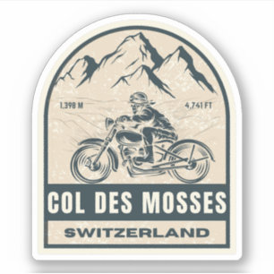 Sticker Circuit moto dans les Alpes suisses par le Col des