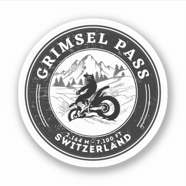 Sticker Circuit moto dans les Alpes suisses par le col du  (Devant)