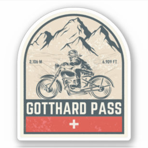 Sticker Circuit moto dans les Alpes suisses par le col du