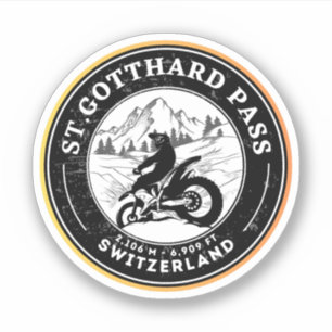 Sticker Circuit moto dans les Alpes suisses par le col du