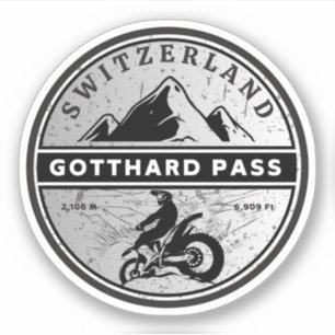 Sticker Circuit moto dans les Alpes suisses par le col du