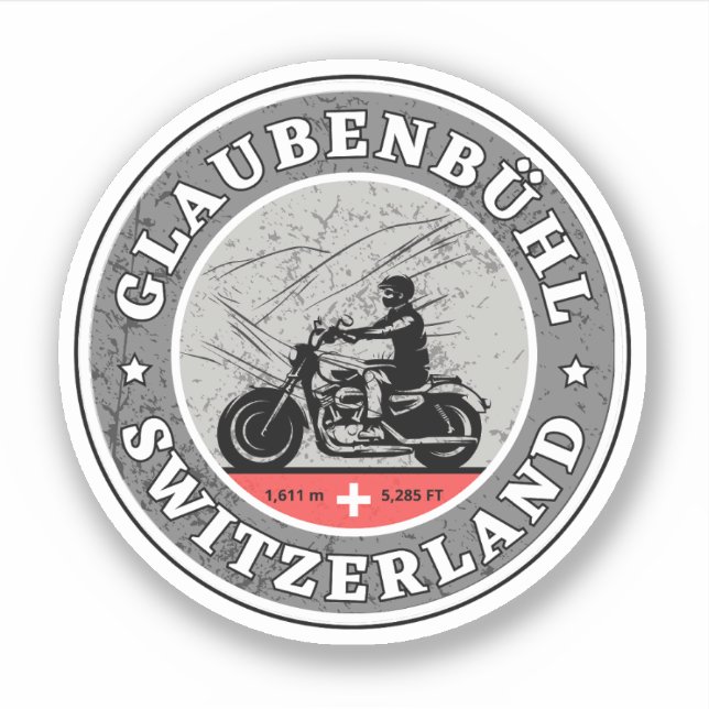 Sticker Circuit moto Glaubenbüelen pass à travers les Alpe (Devant)