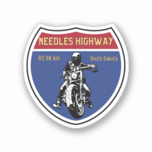 Sticker circuit Needles en moto dans le Dakota du Sud