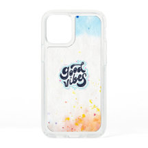 Sticker circulaire de typographie Good Vibes