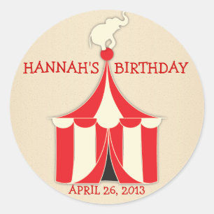 Sticker Circus Tent & Elephant Anniversaire de enf