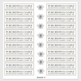 Sticker Cire d'abeille Bougie mat blanc ou brillant transp