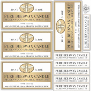 Sticker Cire d'abeille Bougie Matte abeille blanche ou tra