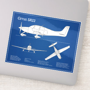 Sticker Cirrus SR22 - Plans de dessin du plan directeur de