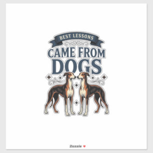Sticker Citation Amoureux de Chien Gravure Vintage Typogra