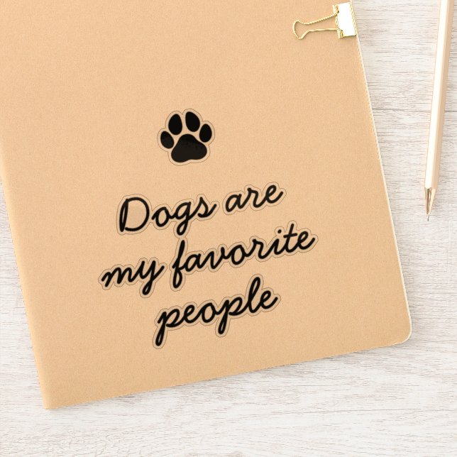 Sticker Citation Amusante Amoureux des chiens minimaliste (Carnet)