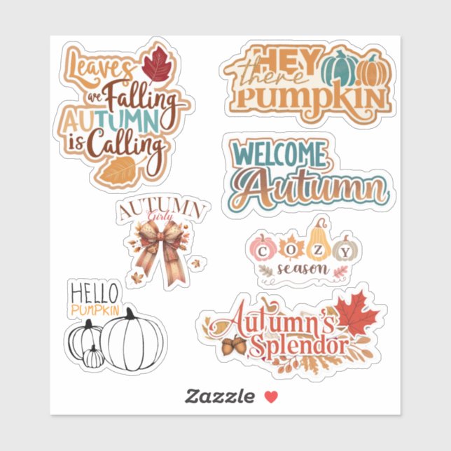 Sticker Citation Bienvenue Saison Automne ensemble 7 (Feuille)