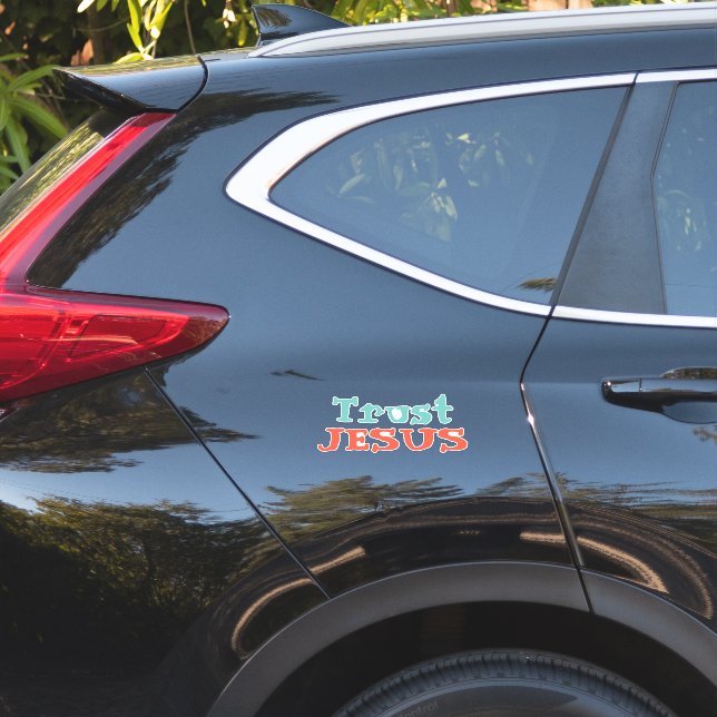 Sticker Citation chrétienne « Faire confiance à JESUS » (Coté voiture)