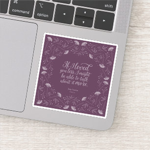 Sticker Citation d'amour florale pourpre Emma Jane Austen