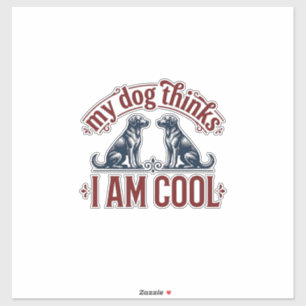 Sticker Citation de chien drôle Gravure vintage Design de