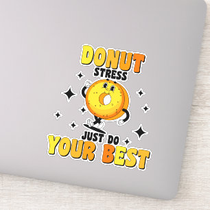 Sticker Citation de motivation pour le donut rétro amusant