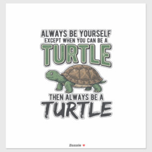 Sticker Citation de Tortue Drôle Design Vectoriel Vintage_