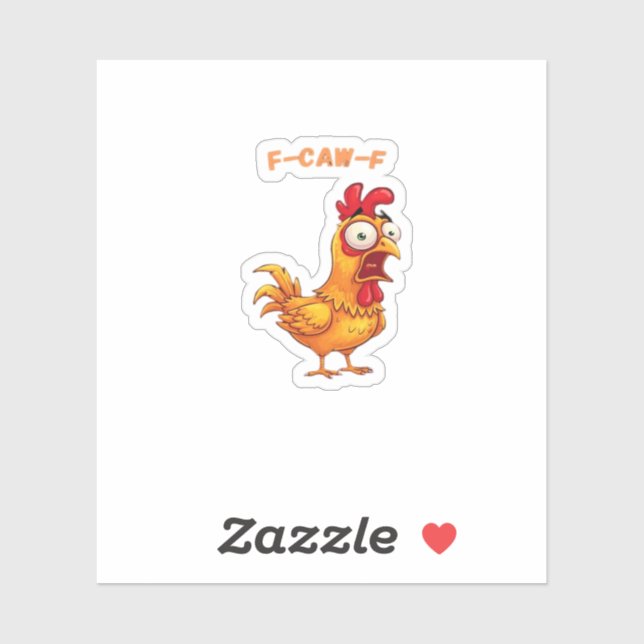 Sticker Citation drôle classique F-Caw-F (Feuille)