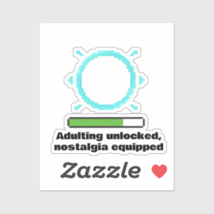 Sticker Citation drôle d'adulte joueur Niveau Rétro Débl