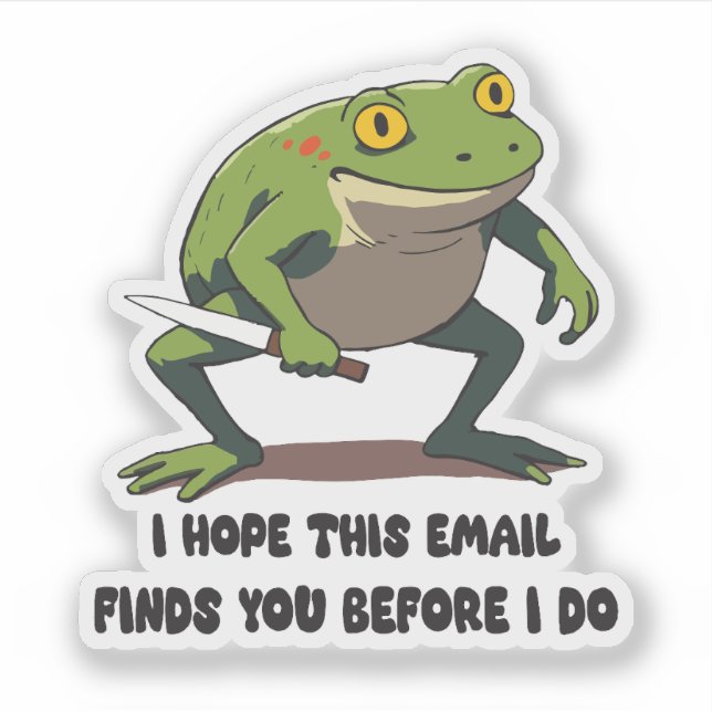 Sticker Citation drôle de grenouille avec couteau Mème (Devant)