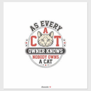 Sticker Citation drôle de propriétaire de chat Design de g