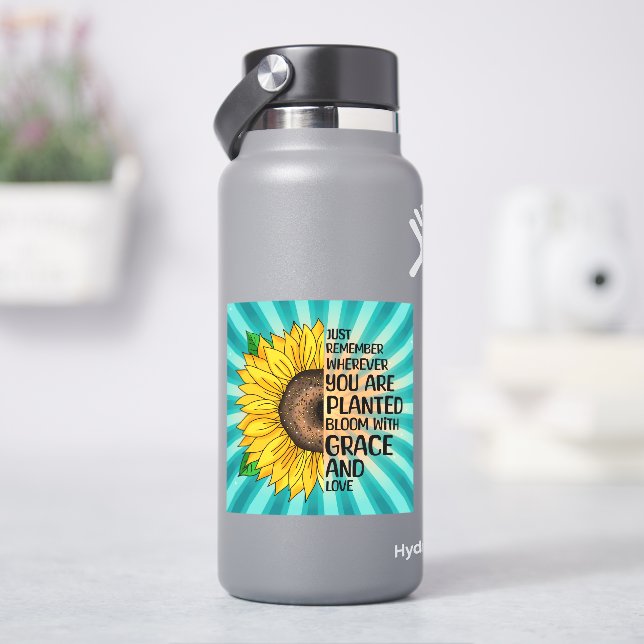 Sticker Citation et tournesol tiré à la main (HydroFlask)