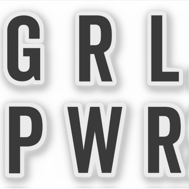 Sticker Citation féministe GRL PWR / Girl Power (Devant)